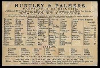 Huntley & Palmers English Trade Card